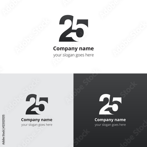 Poster 25 logo icon flat and vector design template