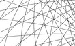Abstrakcyjny kształt przecinających się lini na białym tle, losowy układ lini tworzący kształt