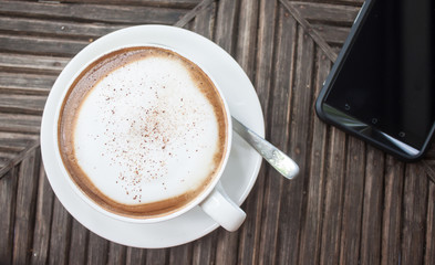 cappuccino coffee on table