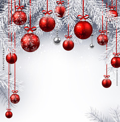 New Year background with Christmas balls.