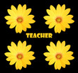 Abstract creative floral teacher greeting card scene 