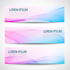 Wall Mural - Abstract header pink blue wave white vector design