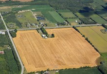 Aerial View Of Farmland In The Clearview Area In Ontario Canada 