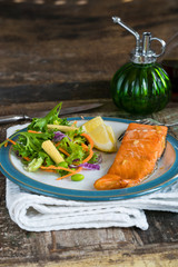 Canvas Print - Barbecue maple glazed salmon