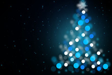 Abstract Christmas Greeting Design On Blue Background