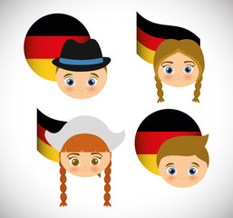 Poster - German person in traditional dress vector illustration design