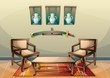© toonsteb - cartoon vector illustration interior chinese room with separated layers in 2d graphic