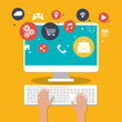 © Jemastock - Computer icon. Shopping online ecommerce and media theme. Colorful design. Vector illustration