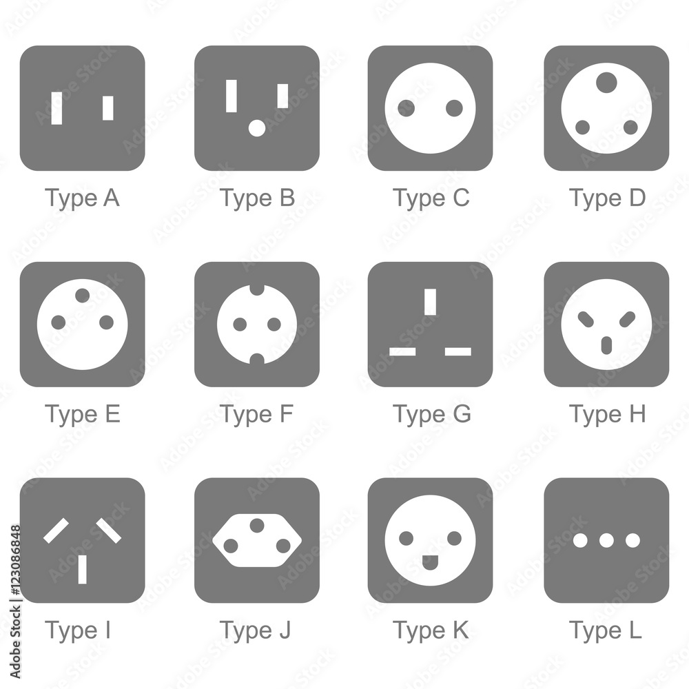 Complete Type Power Socket Outlet Electricity Sign Symbol Adobe Stock