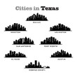 © jongjawi - City Skyline Cityscape of Cities in Texas - Silhouette
