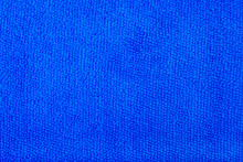 Closeup Blue Microfiber Cloth And Blue Microfiber Texture Of Microfiber Towel