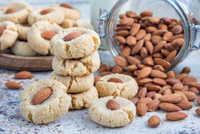 Healthy Homemade Almond Cookies Without Butter And Flour, Horizontal