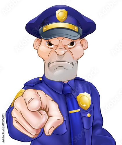 Angry Pointing Police Officer