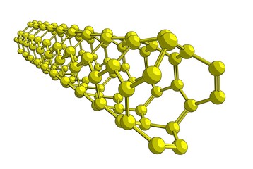 Wall Mural - Molecular structure of yellow nanotube