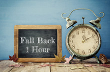 Image Of Autumn Time Change. Fall Back Concept
