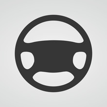 Steering Wheel Icon. Vector Illustration.