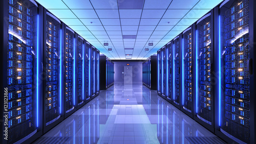 Fotomural Server racks in server room data center