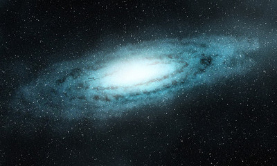 Wall Mural - glowing spiral galaxy in the outer space