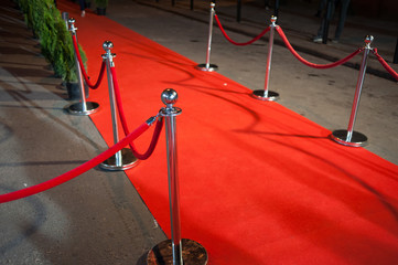 Red Carpet -  is traditionally used to mark the route taken by heads of state on ceremonial and formal occasions