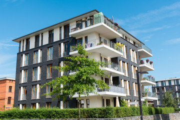 Wall Mural - Modern apartment house seen in Berlin, Germany