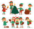 Santa Claus kids cartoon elf helpers