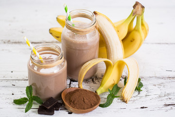 Banana and chocolate smoothie 