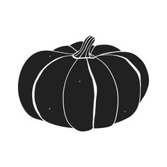 Pumpkin hand drawn  silhouette on the white background
