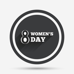 8 March Women's Day sign icon. Holiday symbol.