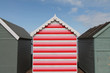 Stripey red beach hut