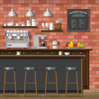 Illustration of a classic coffee shop