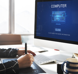 Wall Mural - computer coding code advanced technology concept