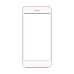 Poster - vector mockup phone front view on white background, new phone design gold color