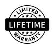 Limited lifetime warranty badge, seal, stamp or label flat icon