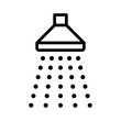 Shower sprinkler spray with water coming down line art icon for apps and websites