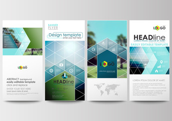 Wall Mural - flyers set, modern banners. business templates. cover template. flat design blue color travel decora