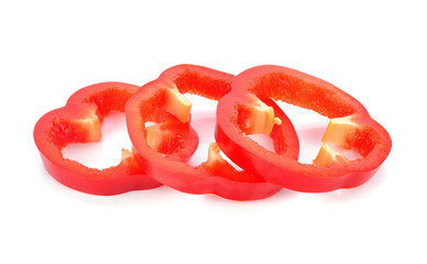 Sticker - Fresh red pepper slices isolated on white