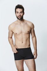 Wall Mural - Man in black underwear shorts, portrait