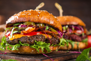 Wall Mural - Close-up of home made burgers