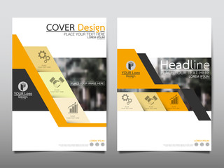 Wall Mural - technology yellow business annual report brochure flyer design template vector, leaflet cover presen