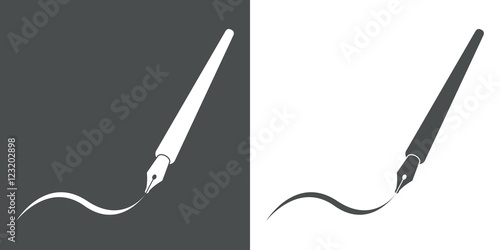 Fotomural Icono plano pluma entera escribiendo gris