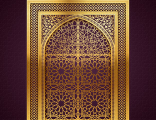 Wall Mural - Background with Arabic Pattern