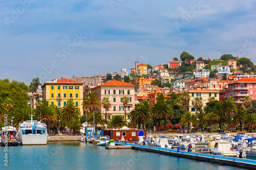 View of the city and the harbor of La Spezia and Gulf of Poets, Italian Riviera, Liguria, Italy Poster