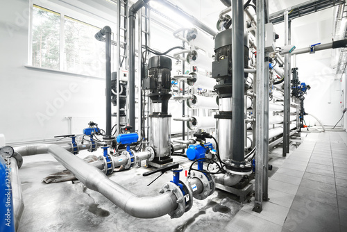 Cuadros en Lienzo Large industrial water treatment and boiler room