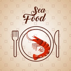 Poster - delicious seafood lobster animal vector illustration design