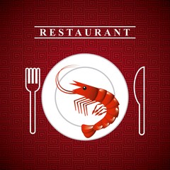 Poster - delicious seafood lobster animal vector illustration design