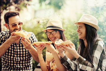 Friends Eating Pizza