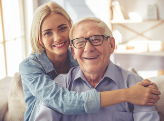 Wall Mural - Grandpa and grandchild