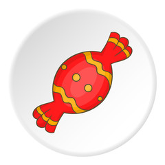 Sticker - Candy in red wrapper icon. artoon illustration of candy vector icon for web