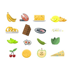 Wall Mural - Vector food icons.