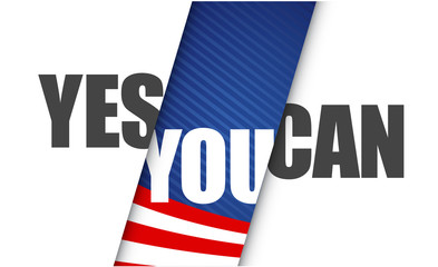 Wall Mural - Yes you can. USA positive message illustration